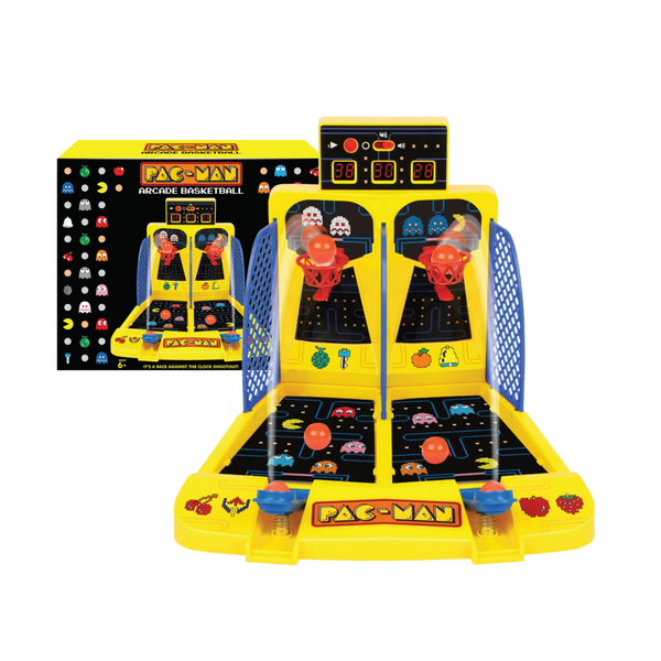 Juguete Mini Basketball Pac-Man Arcade | 30.5x15.3x 25.4 cm | Ambassador Games | Luz y sonido | Juego de Mesa Tiro de basquetbol