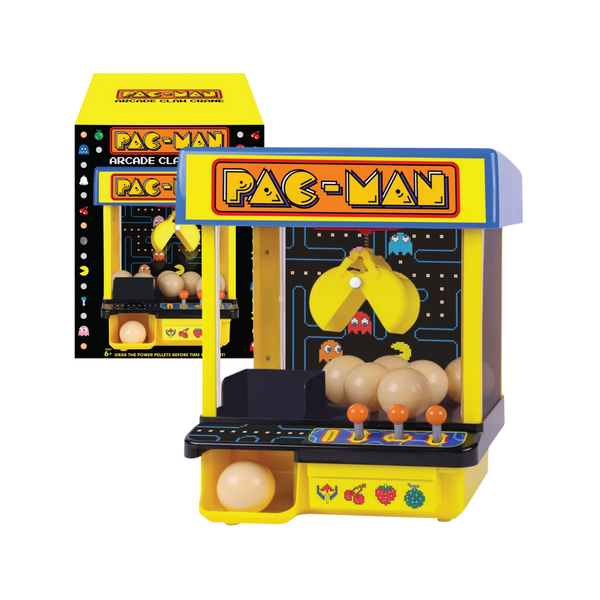 Juguete Maquina Garra Pac-Man Arcade | 22x27x30 cm | Ambassador Games | Mini Juego de Grúa | Con luz y sonido | Juguete Retro