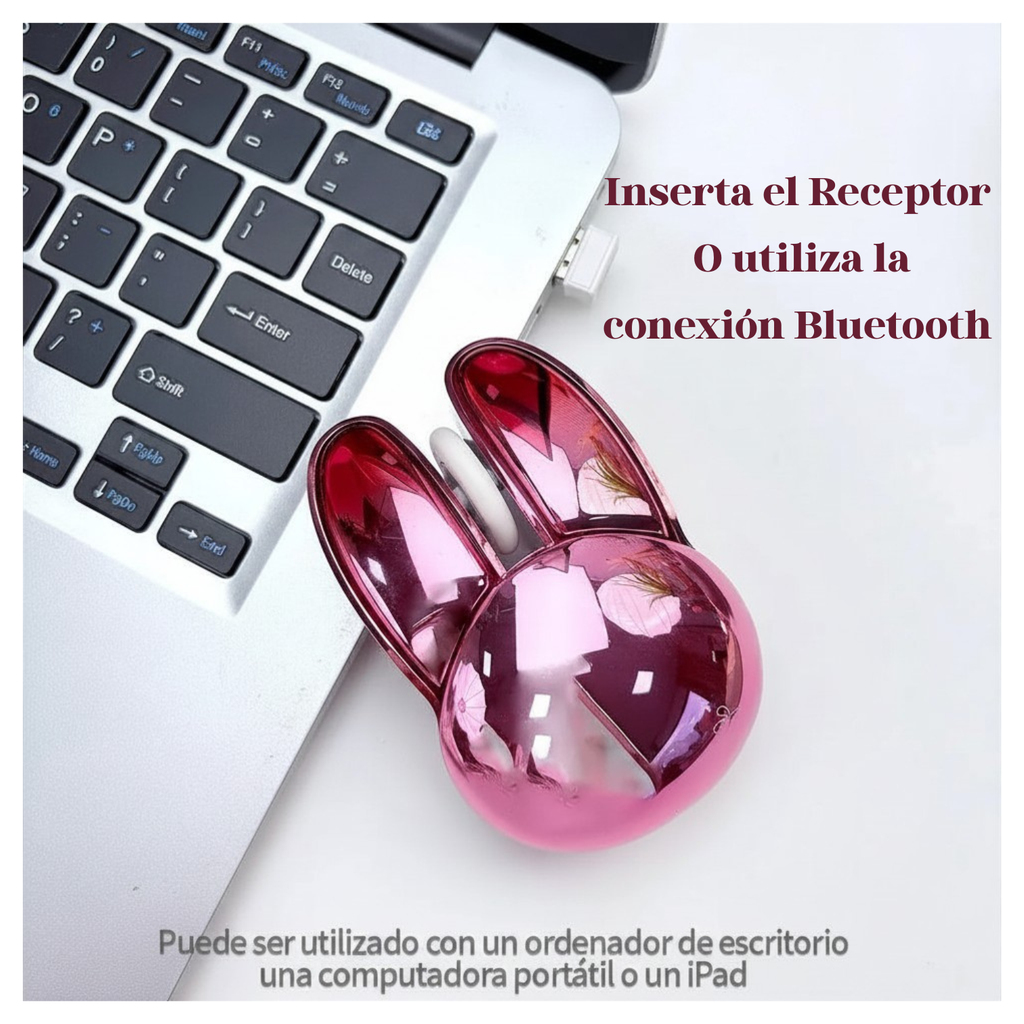 Mouse De Conejo Inalámbrico Cromado M6DM - MF | LOGON
