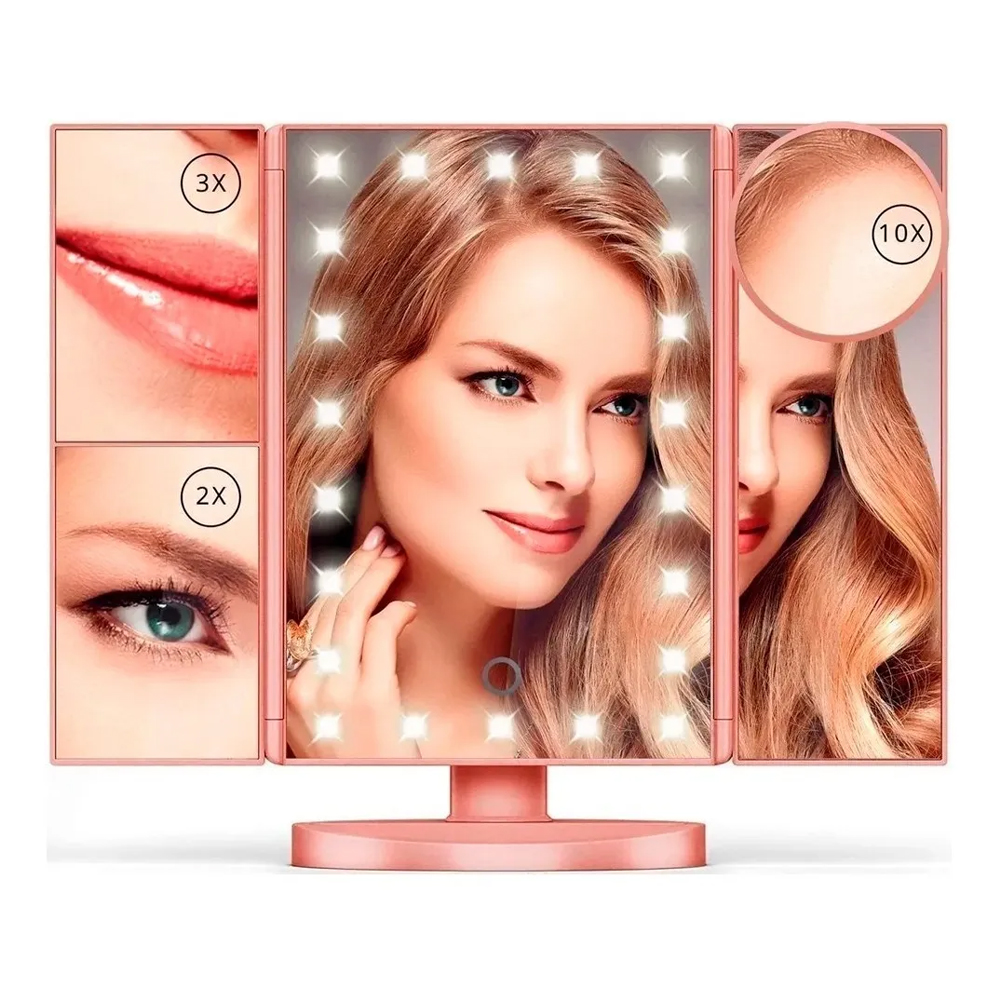 Espejo triple de maquillaje, espejo plegable de 3 vías, herramienta de  corte de pelo DIY, espejo de Ticfox
